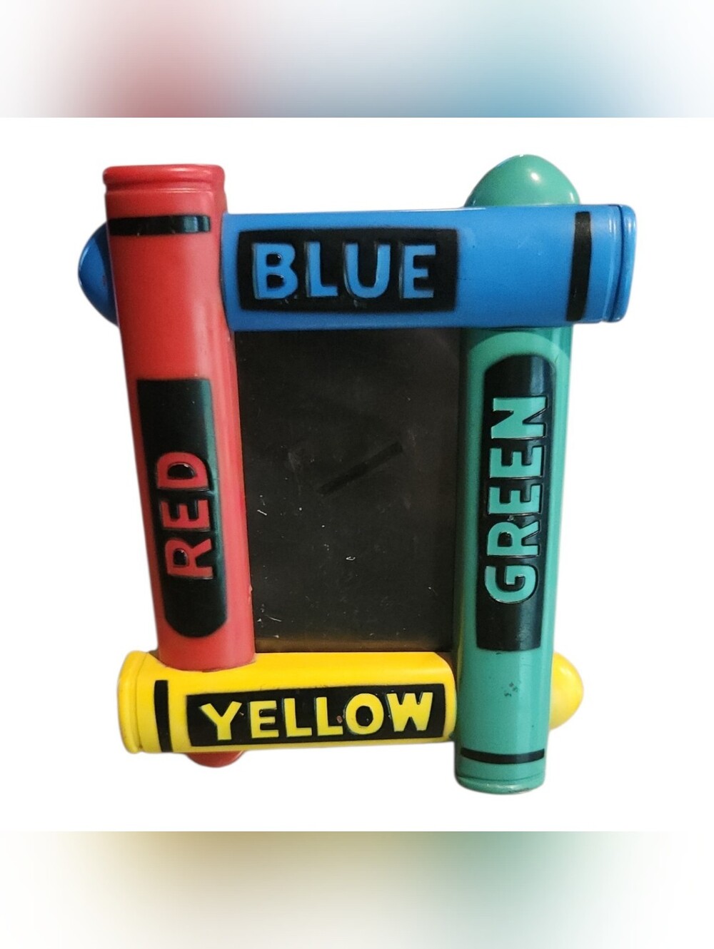 Vintage Crayon Picture Frame Primary Colors 2x3 90s Kids Home Decor